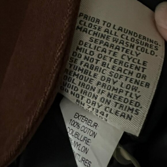 LL Bean Brushed Cotton Belted Barn Jacket Brown Size XL - Picture 9 of 10